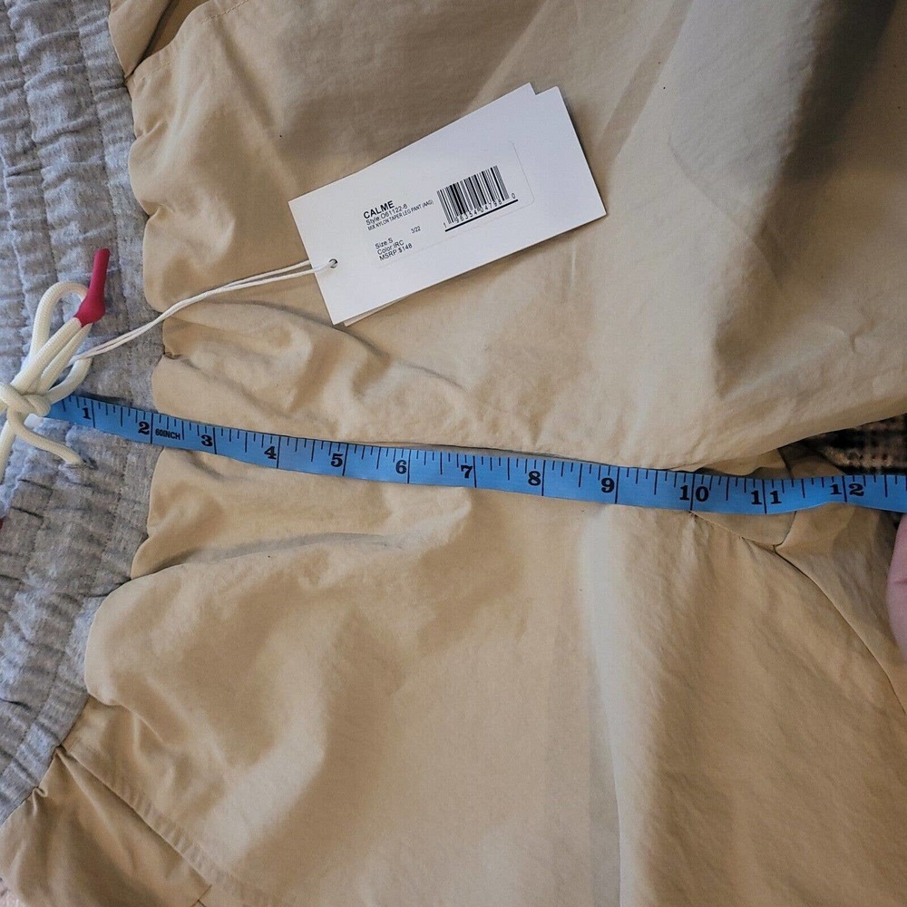 NWT Calme Johnny Was S Mix‎ Nylon Taper Leg Pant Tan 100475 - Picture 6 of 8